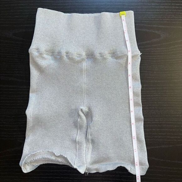 Free people High Waist Ribbed Biker Shorts In Grey - Picture 7 of 9